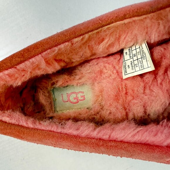 UGG Ansley Suede Moccasin Slipper Loafers Pink Blossom - Picture 8 of 11